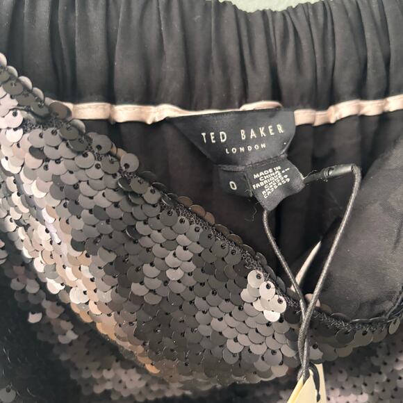 Ted Baker Milleit Sequined Wide Leg Pants In Black NWT - Picture 10 of 10